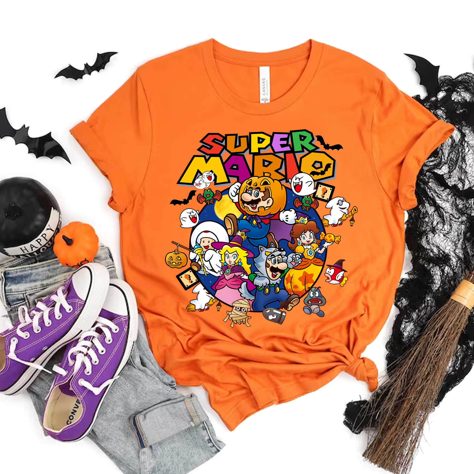 Super Mario Halloween Costume Shirt, Mario And Friends Pumpkin Shirt, Nintendo Halloween Costume, Pumpkin Season, Halloween Gifts