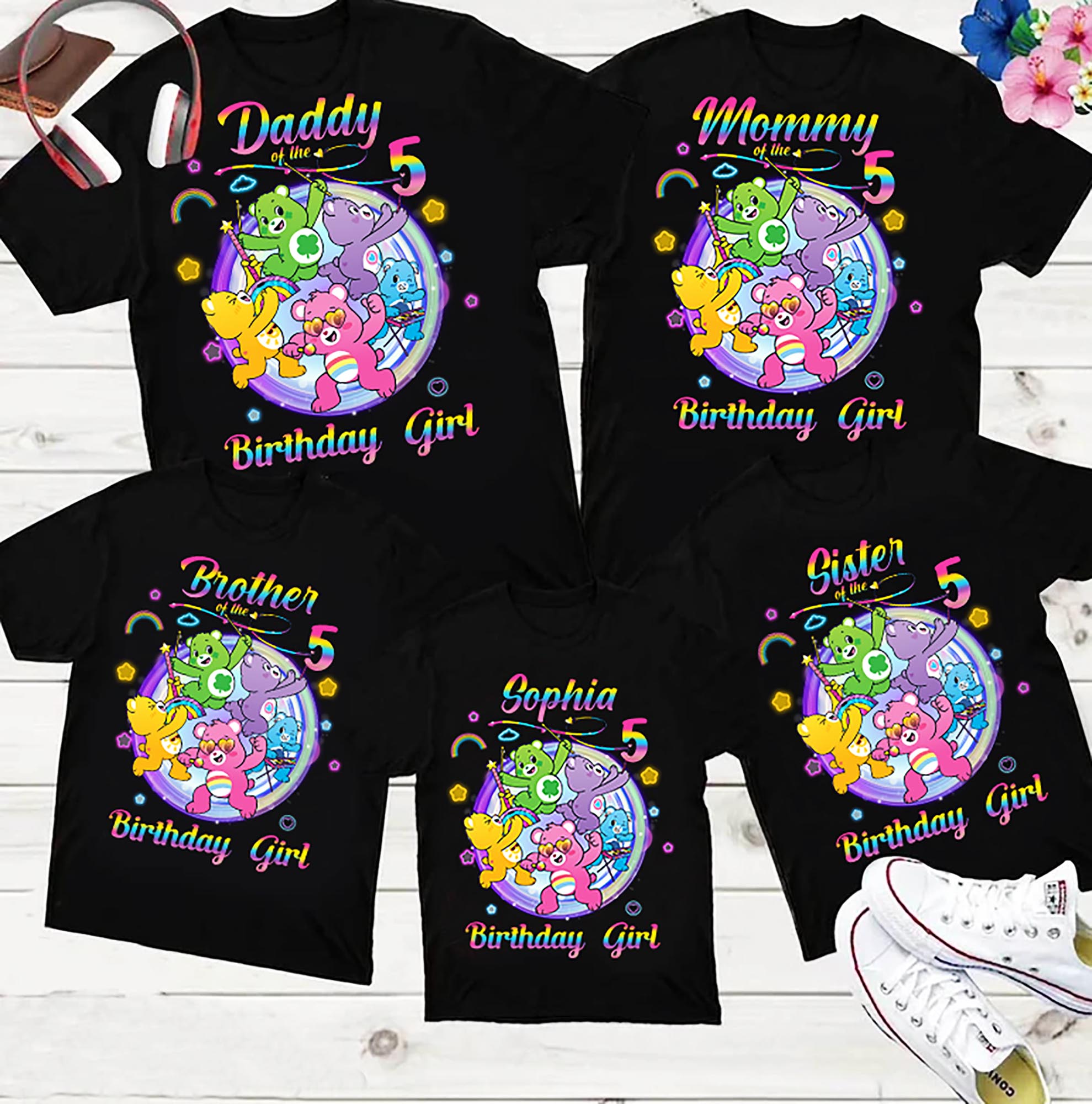 Custom Care Bears Family Matching Birthday shirt, Care Bears Family Birthday tee, Care Bears Shirt, Birthday Shirt, Party Shirt gift