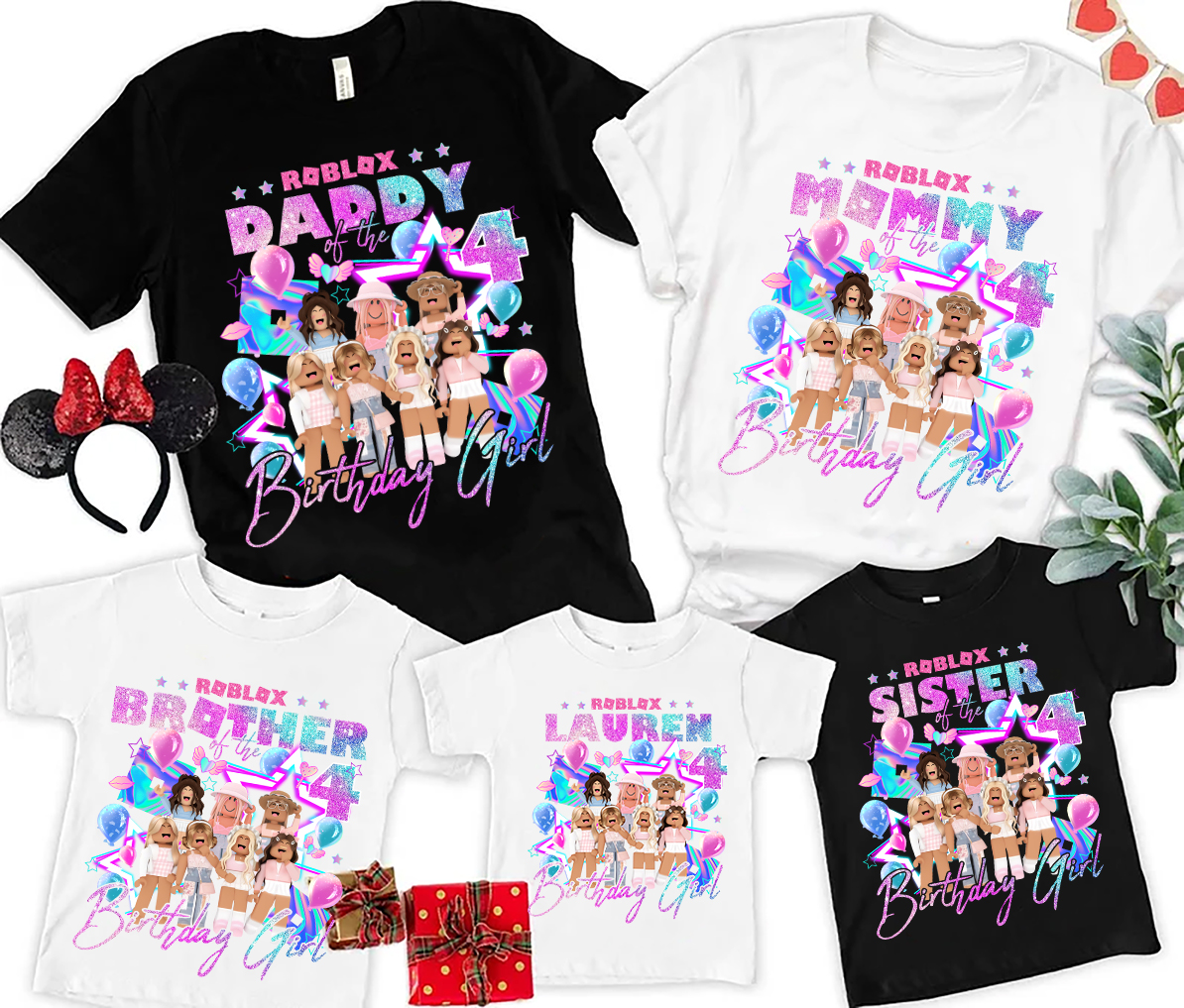 Personalized Birthday Girl Shirt, Family Birthday Shirts, Birthday Tshirt, Bday Family Tee, Video Game Matching Birthday, Birthday Robots Shirt