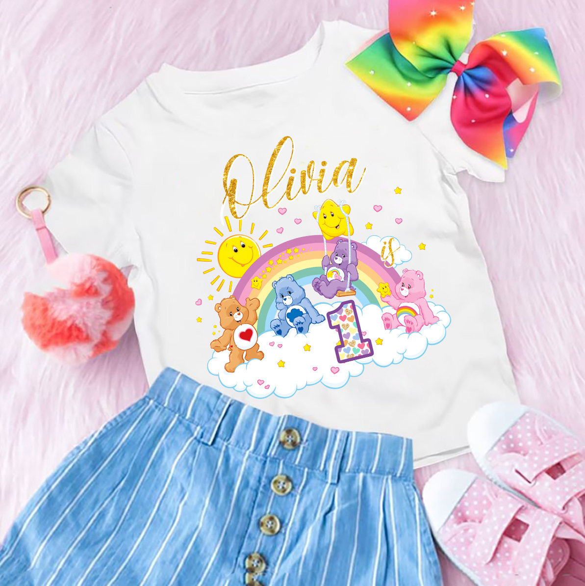 Care Bears Birthday Shirt, Care Bears Rainbow Girl Shirt, Care Bears Birthday Outfit, Personalized Family Shirt