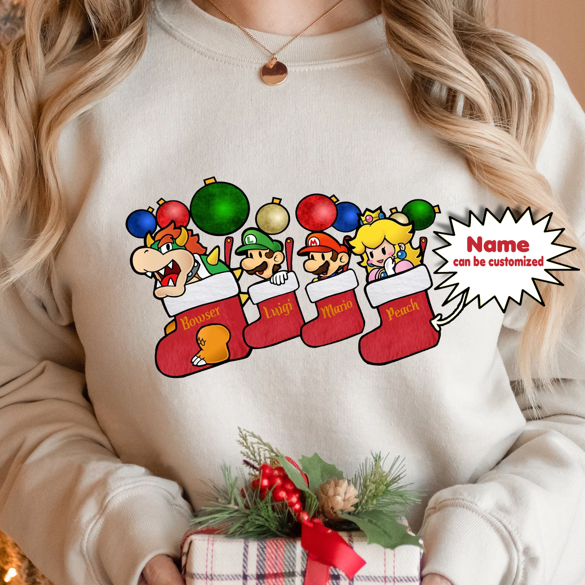 Super Mario Christmas Shirt, Super Mario Socks Christmas Family Custom Shirt, Custom Shirts, Christmas Costume, Group Halloween Shirt
