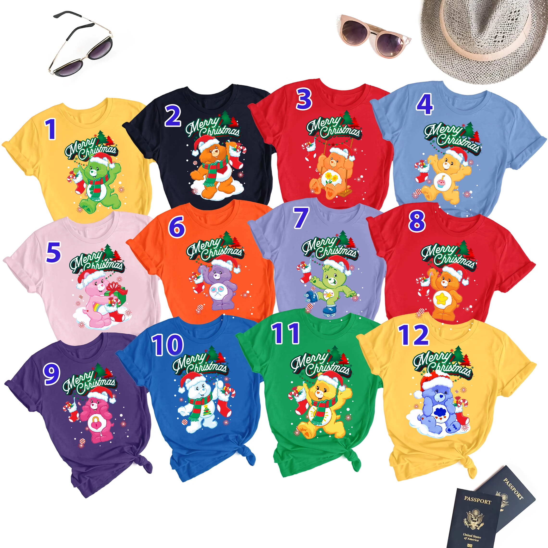 Christmas Care Bears Group Shirt, Care Bears Christmas Costume Shirt, Care Bears Shirt, Care Bears Family Matching Shirt, Bears Shirt