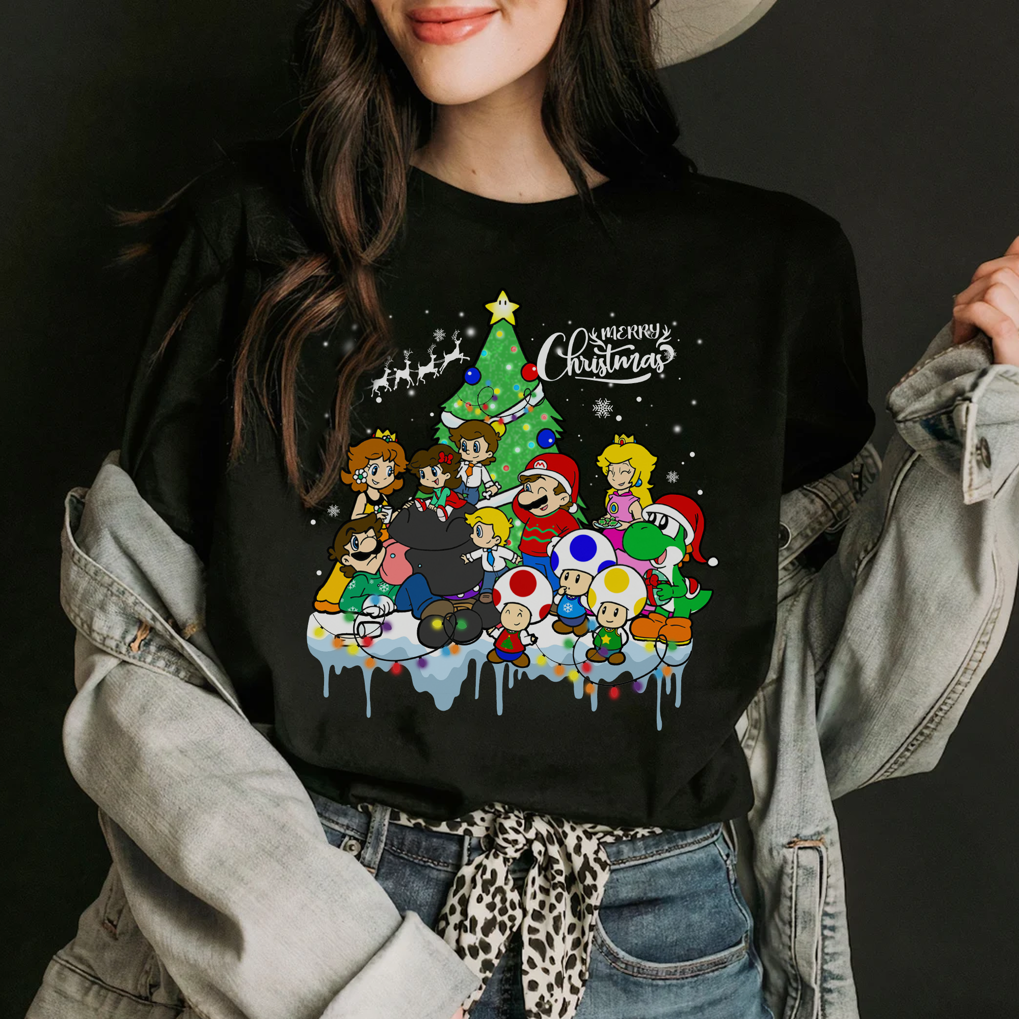 Super Mario Christmas Shirt, Super Mario Christmas Tree Shirt, Super Mario Family Shirt, Christmas Matching Shirt