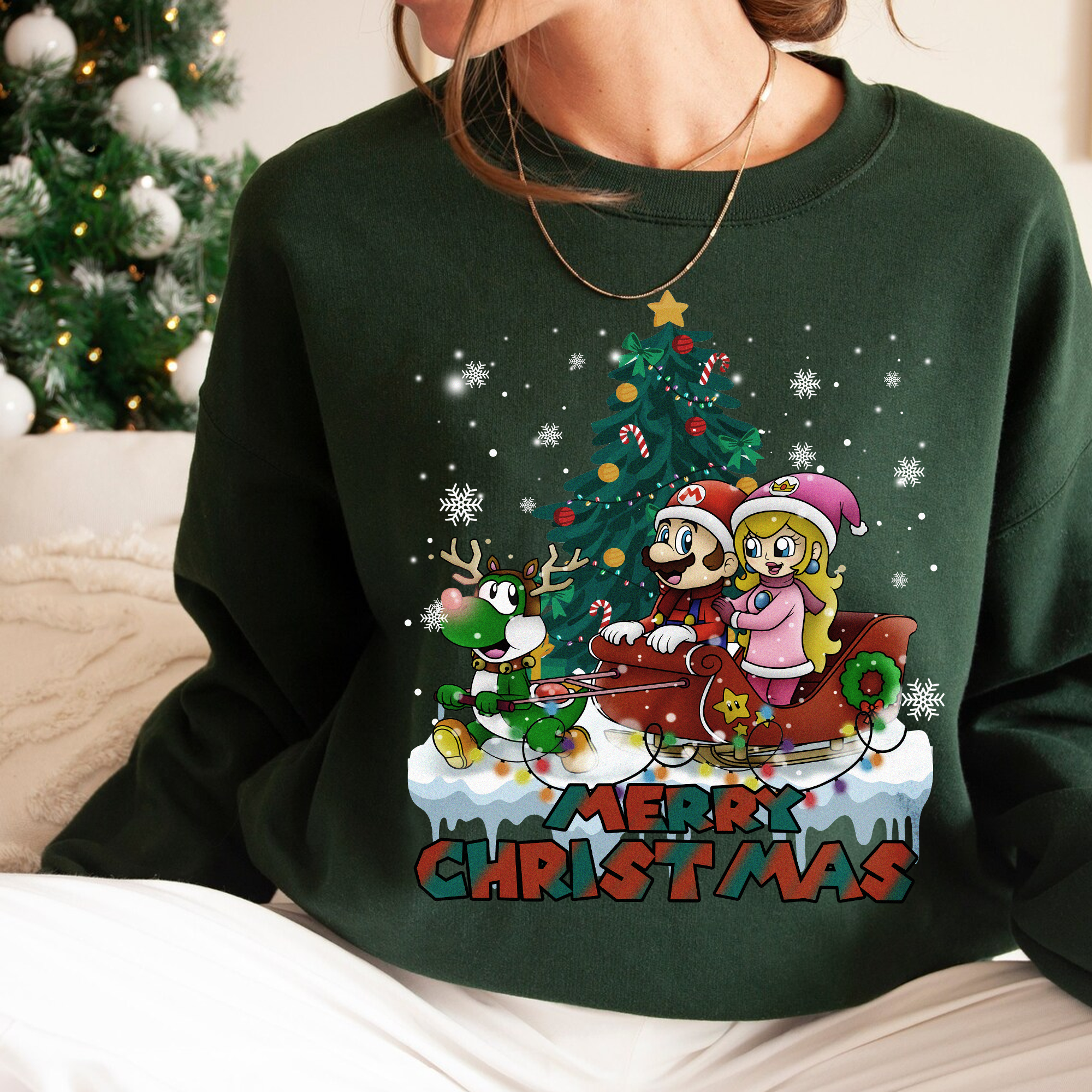 Super Mario Merry Christmas Shirt, Merry And Bright Shirt, Super Mario Christmas Party Shirt, Gamer Christmas Pajamas