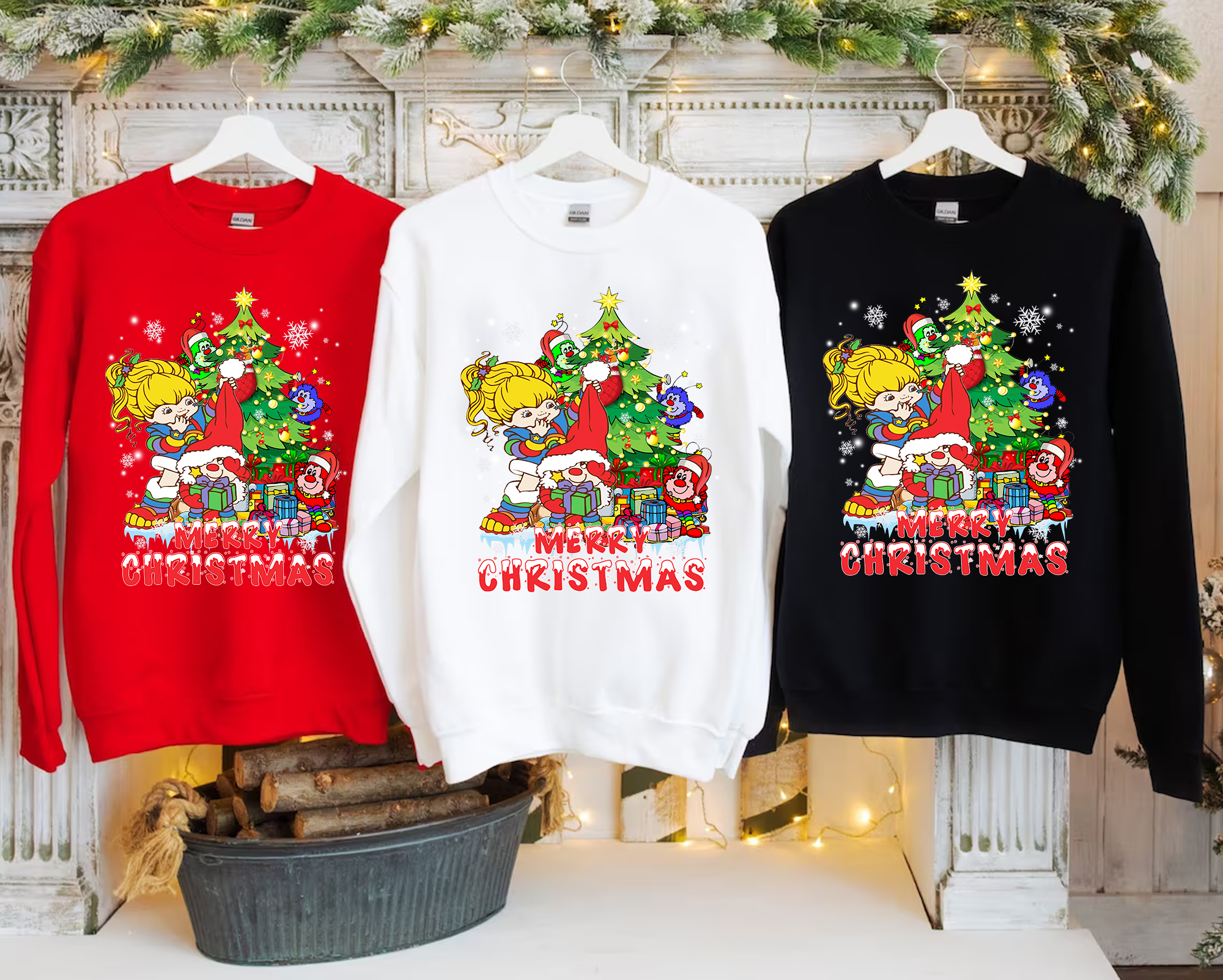 Rainbow Brite Vintage Christmas Sweatshirt, Rainbow Brite Merry Christmas Shirt, Rainbow Brite 80s Shirt, Rainbow Brite And Sprite Tee