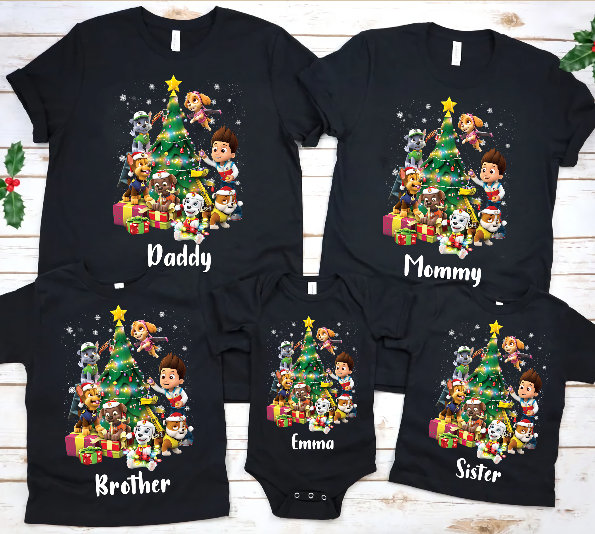 Personalized Family Matching Paw Patrol Christmas Shirts, Paw Patrol Christmas 2022 Shirts, Custom Family Paw Patrol Christmas Party