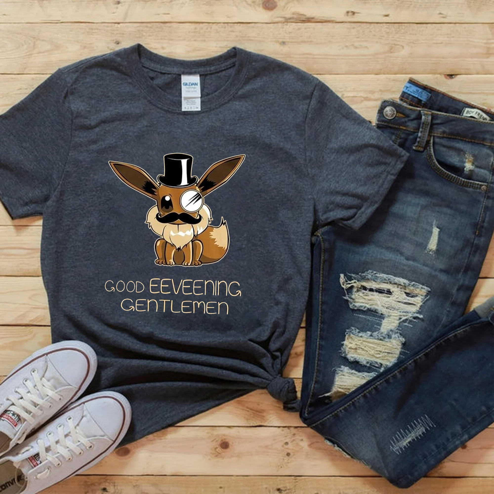 Good Eeveening Gentlemen Shirt, Eevee Shirt. Eevee Evolution, Pokemon Gifts, Pokemon, Pikachu, Pokemon Clothing