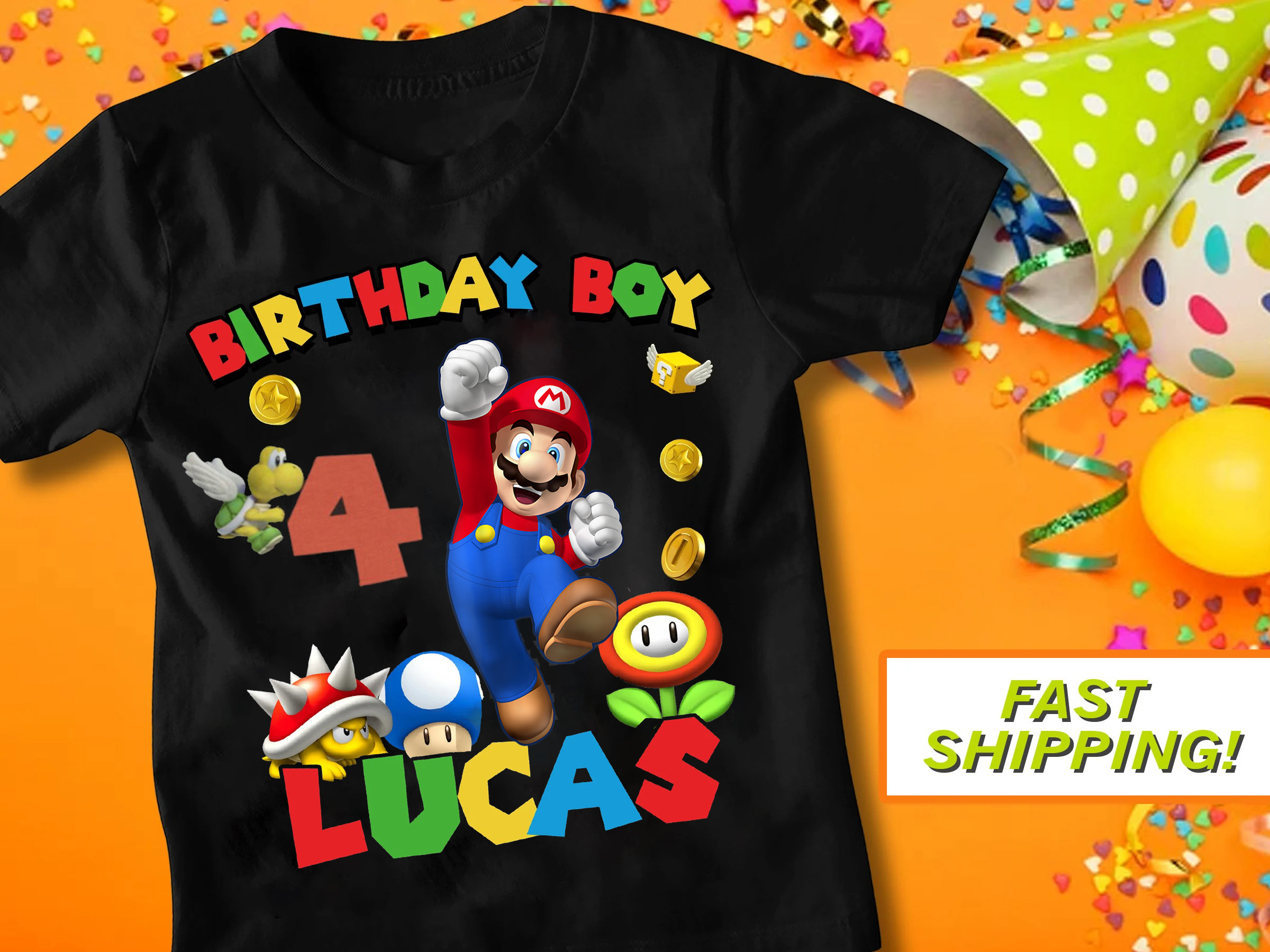 SUPER MARIO Birthday T-Shirt, Super Mario, Super Mario Birthday, Super Mario T-shirt, Birthday Gift, Super Mario shirt, birthday, Mario
