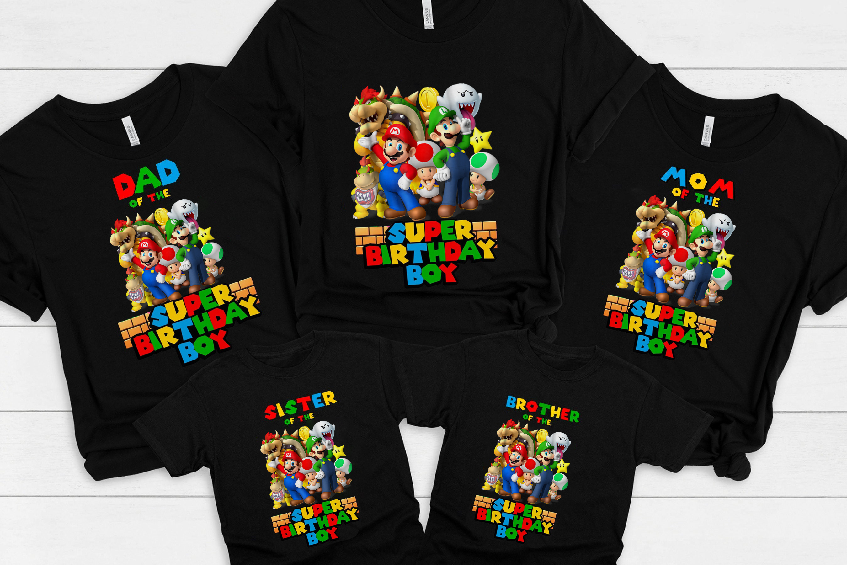 Super Mario custom birthday shirt, Super Mario family shirt, personalized shirt , mario bros, kids birthday