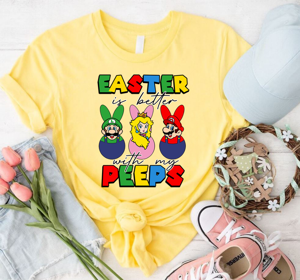 Easter Super Mario Shirt, Easter Is Better With My Peeps Shirt