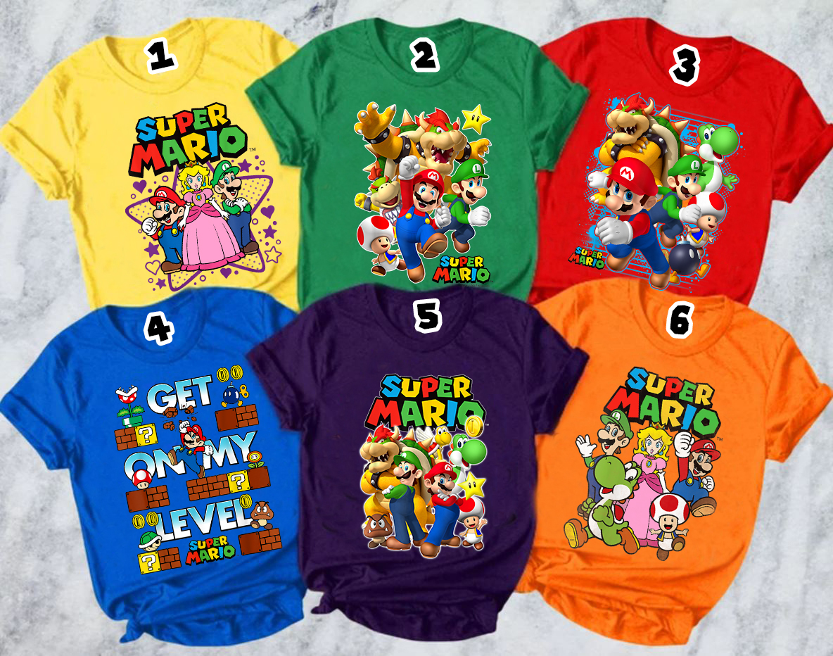 Super Mario Birthday Shirt, Super Mario Family Shirts, Custom Birthday ...