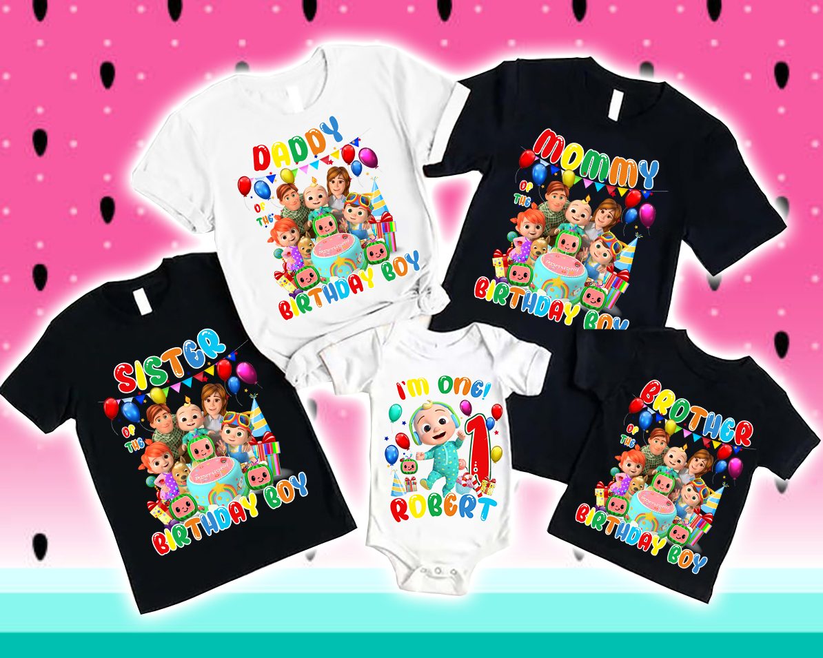 Coco melon Family Matching Shirt, Coco melon Family Birthday Boy Shirt, Melon Birthday Boy Shirt, Coco melon Personalize Birthday Boy Shirt