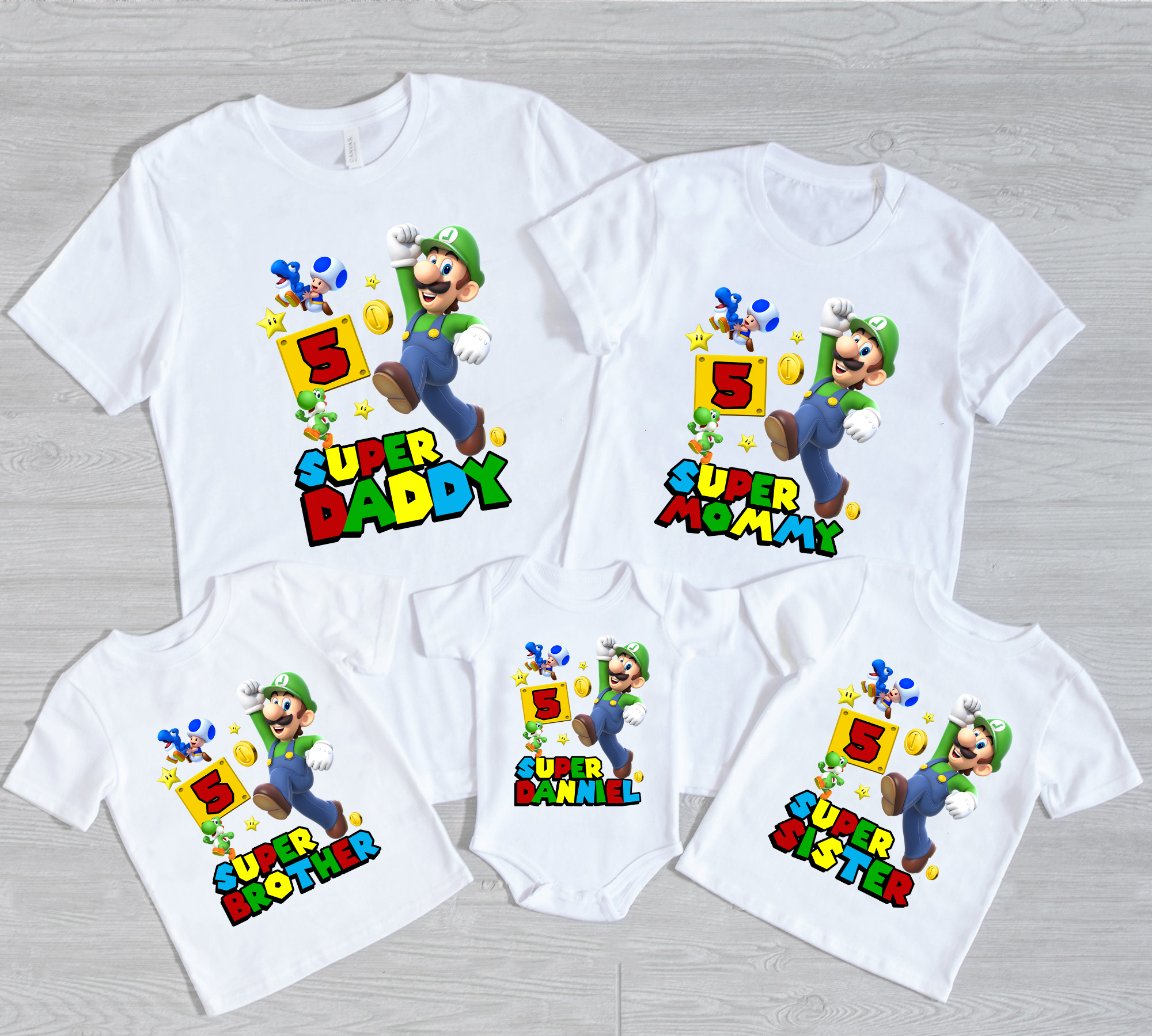 Luigi Mario Birthday Shirt, Personalized Mario Birthday Shirt, Family Matching Shirt, Party Family Birthday Shirt