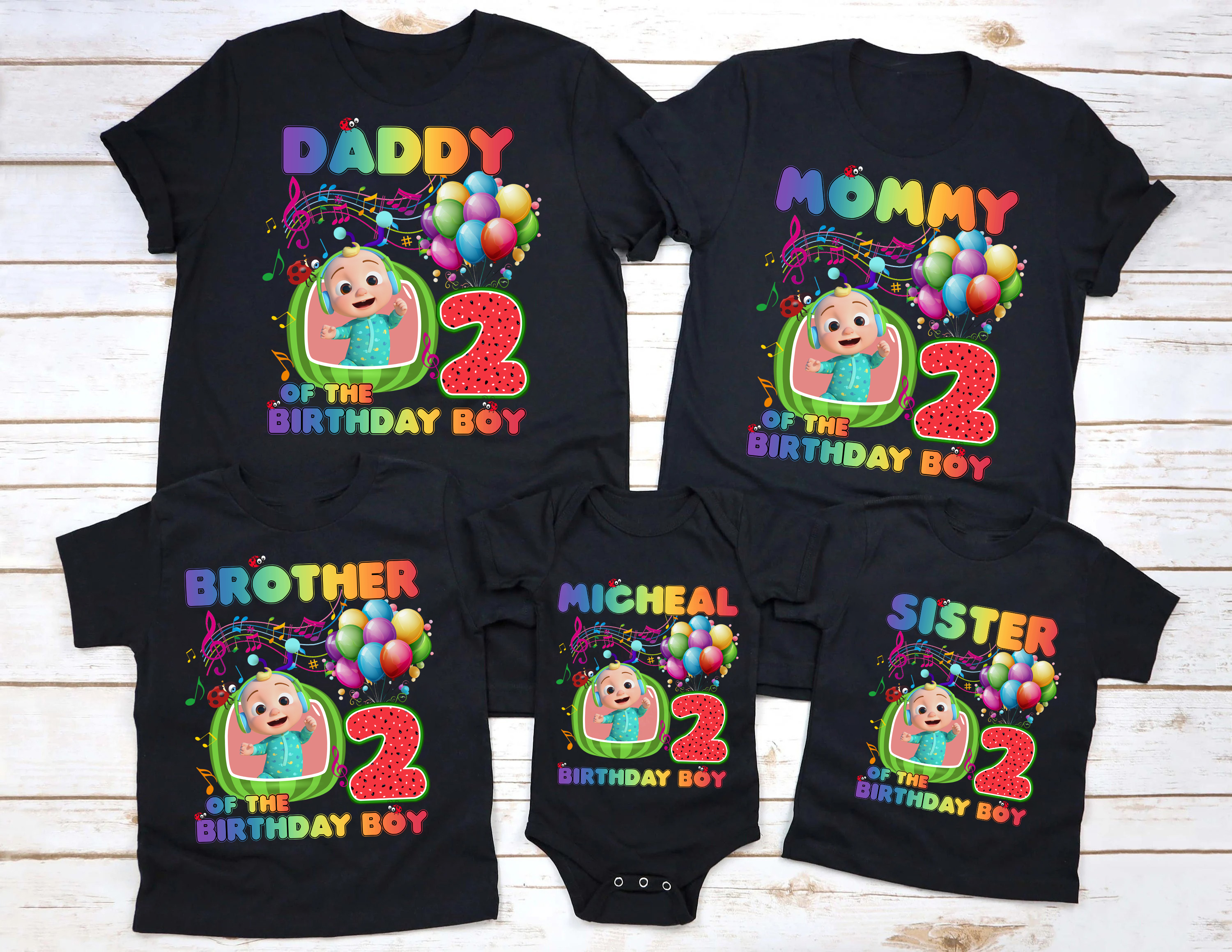 Cody Coco melon birthday Shirts, Customized Cocomelon Family Matching Shirts