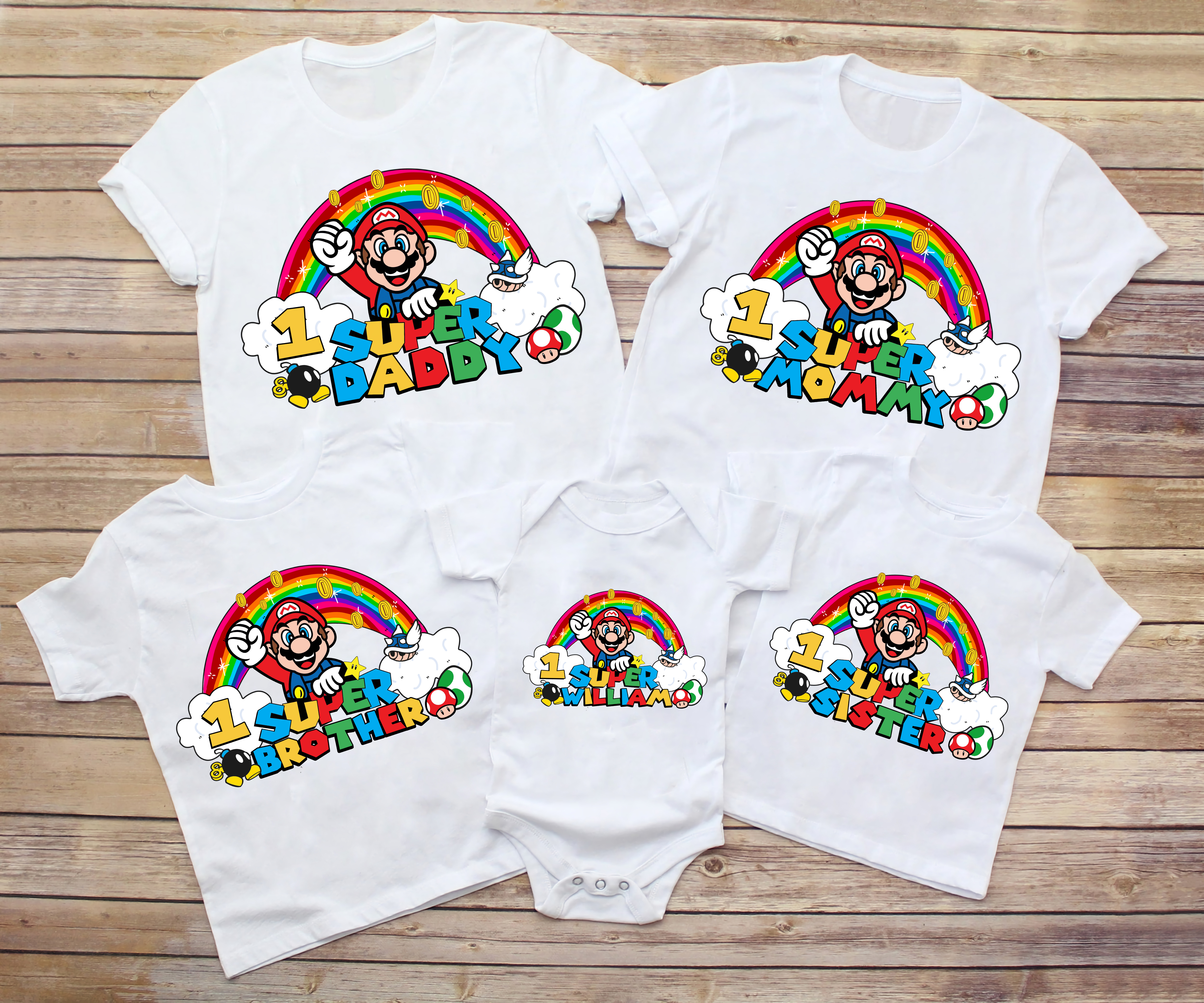 Custom Personalize Super Mario Birthday Shirt, Super Mario Family Party Shirt, Custom Super Mario Birthday Shirt, Custome birthday Family Shirt