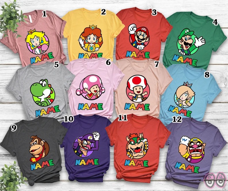 Super Mario Shirt, Super Mario Birthday Shirt, Super Mario Family Shirt ...