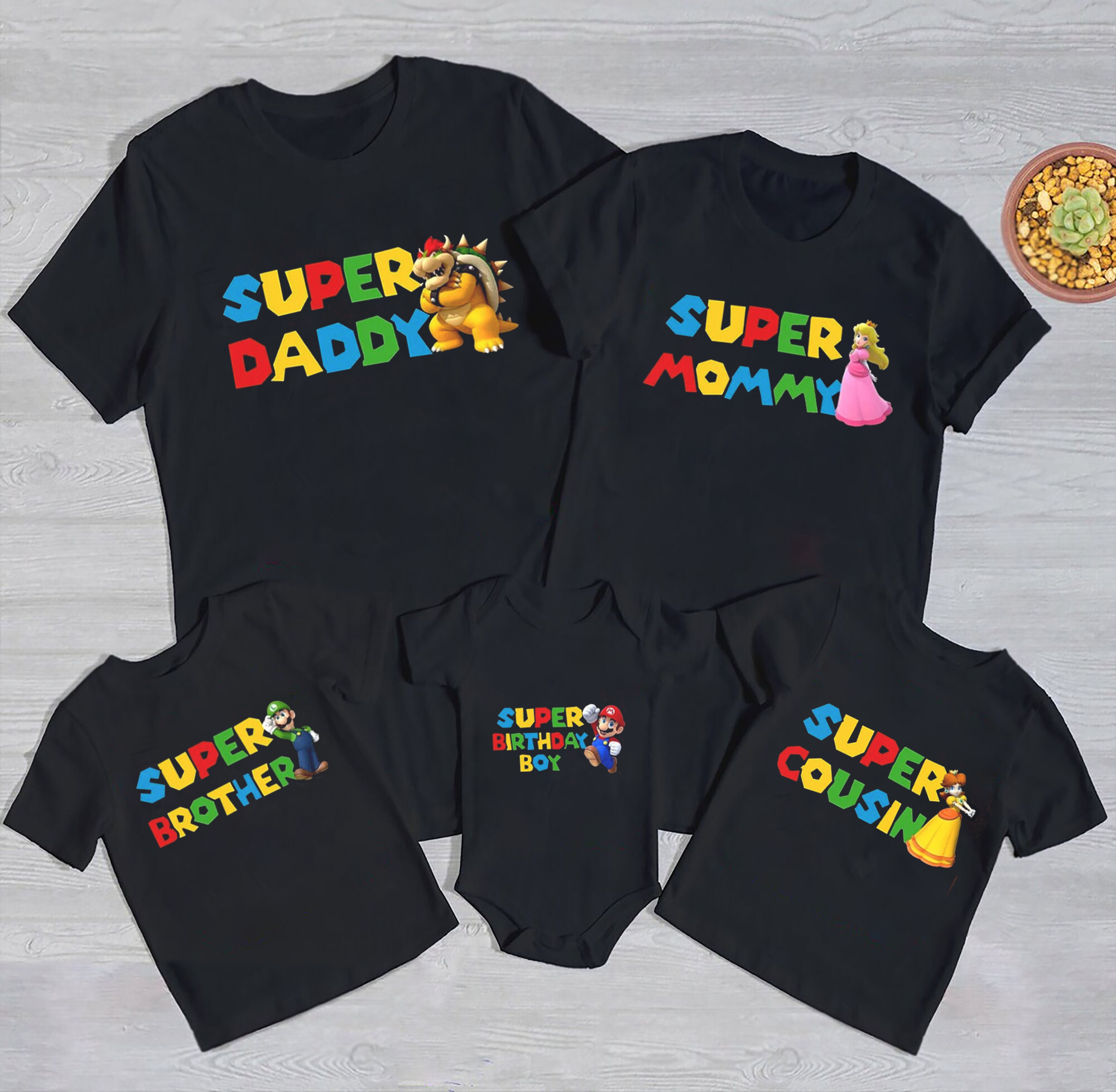 Personalized Super Mario Birthday Shirt, Super Mario TShirt, Super Mario Family Tee, Mario & Friend Party Matching Tee