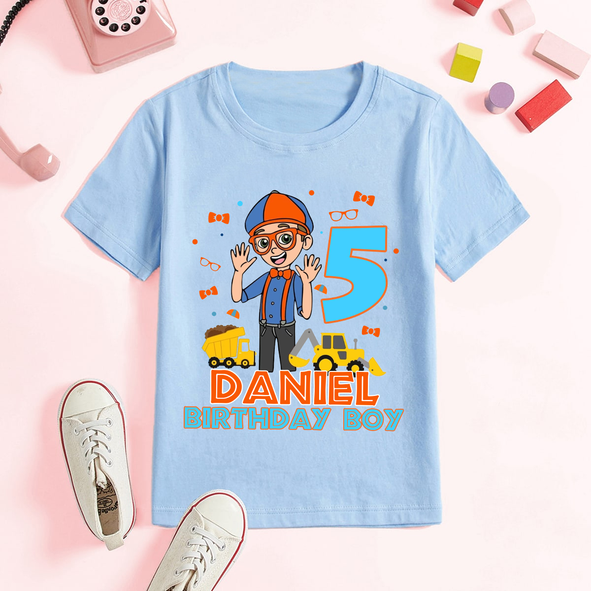 Personalized Blip Theme Birthday Boy Shirts, Boy Birthday, Family Matching Shirts, Birthday 2022 Shirt, Custom Birthday Shirts, Blip Custom Birthday