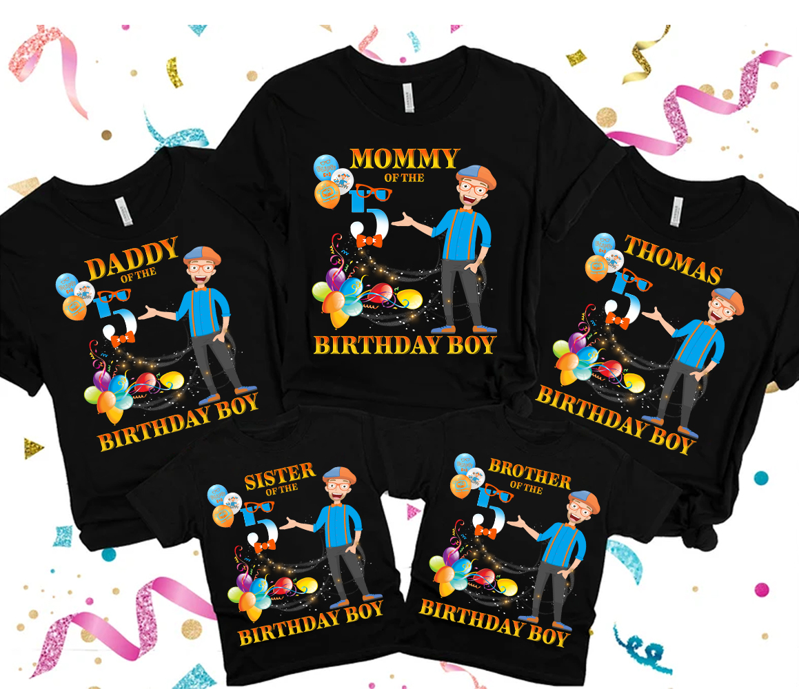 Blip Theme Birthday Boy Shirts, Boy Birthday, Family Matching Shirts, Birthday 2022 Shirt, Custom Birthday Shirts, Blip Custom Birthday