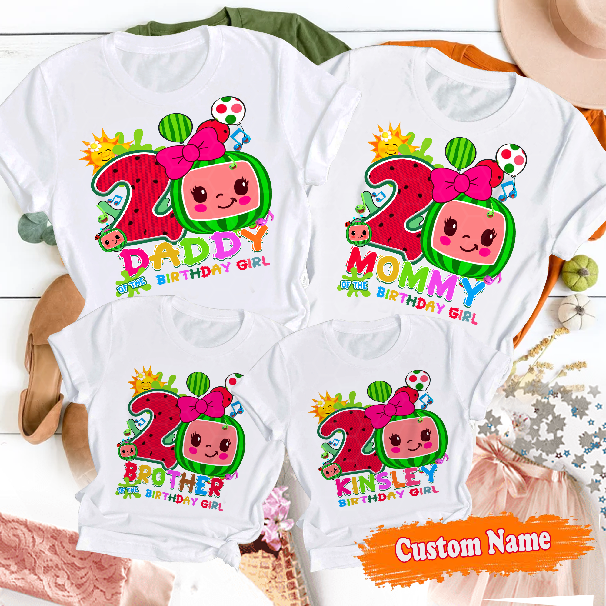 Cocomelon Girl Birthday Shirt, Cocomelon Matching Family Shirt, Rainbow Cocomelon Birthday Shirt Family For Kid's Party, Birthday Gifts