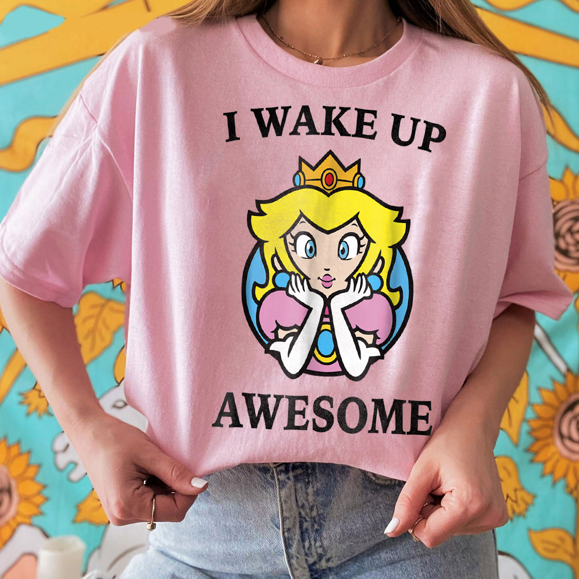 Nintendo Super Mario Princess Peach Awesome T-Shirt, Feeling Peachy Tshirt, Super Mario Birthday Shirts, Birthday Gift for Her