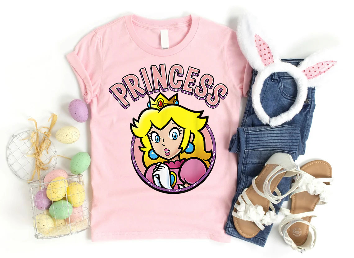 Girl Power Girl Shirt, Super Mario Princess Peach Feeling Peachy Shirt, Super Mario Birthday Tshirt, Super Mario Kids Tee