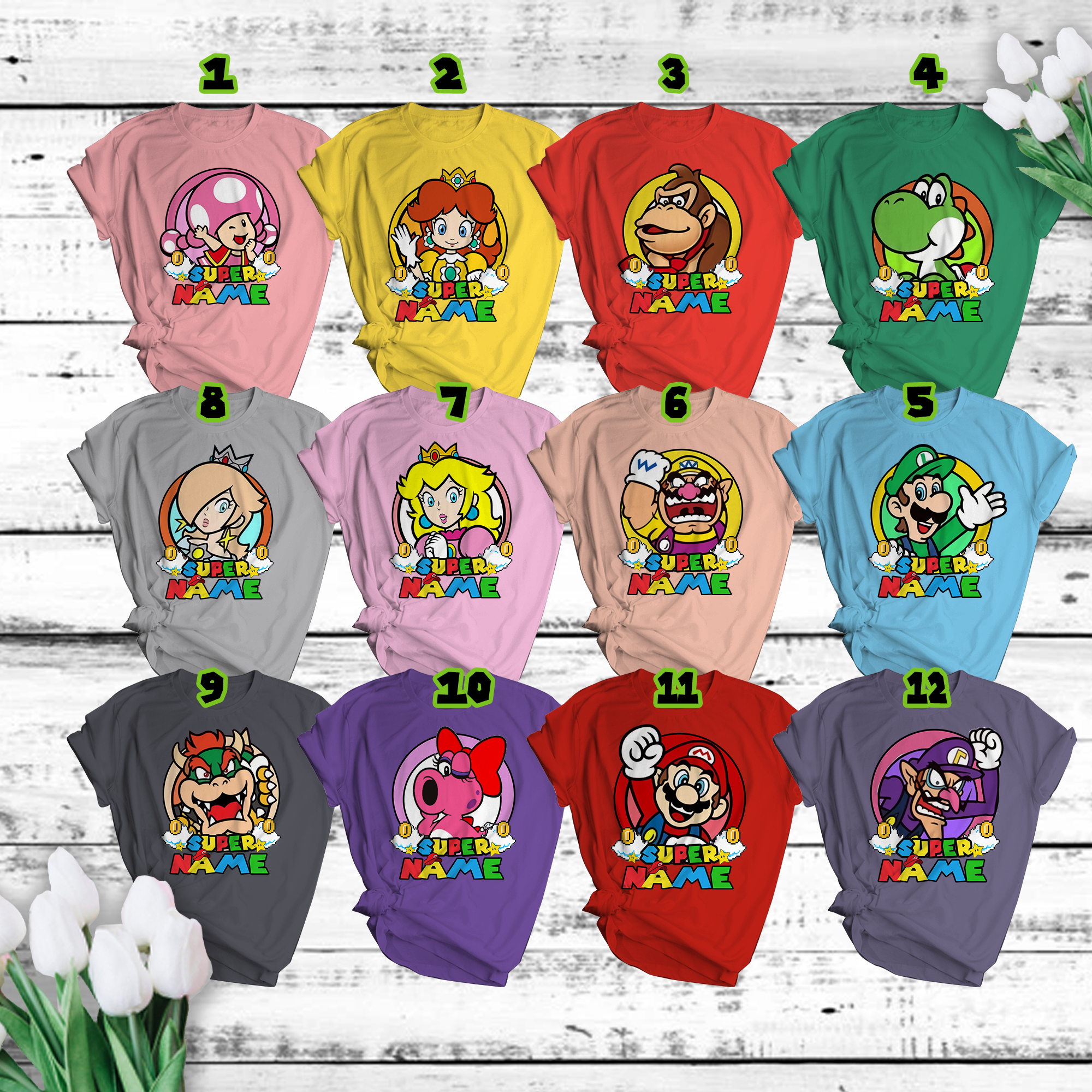 Super Mario Shirt, Super Mario Birthday Shirt, Super Mario Family Shirt, Mario & Friend Party Matching Tee