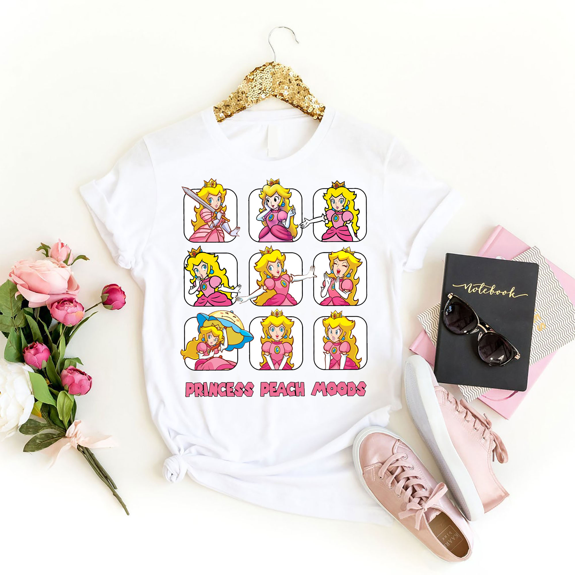 Cute Nintendo Princess Peach Mood Shirt, Nintendo Super Mario Princess Peach T-shirt, Felling peachy Shirt, Gift Mario Kid T-shirt
