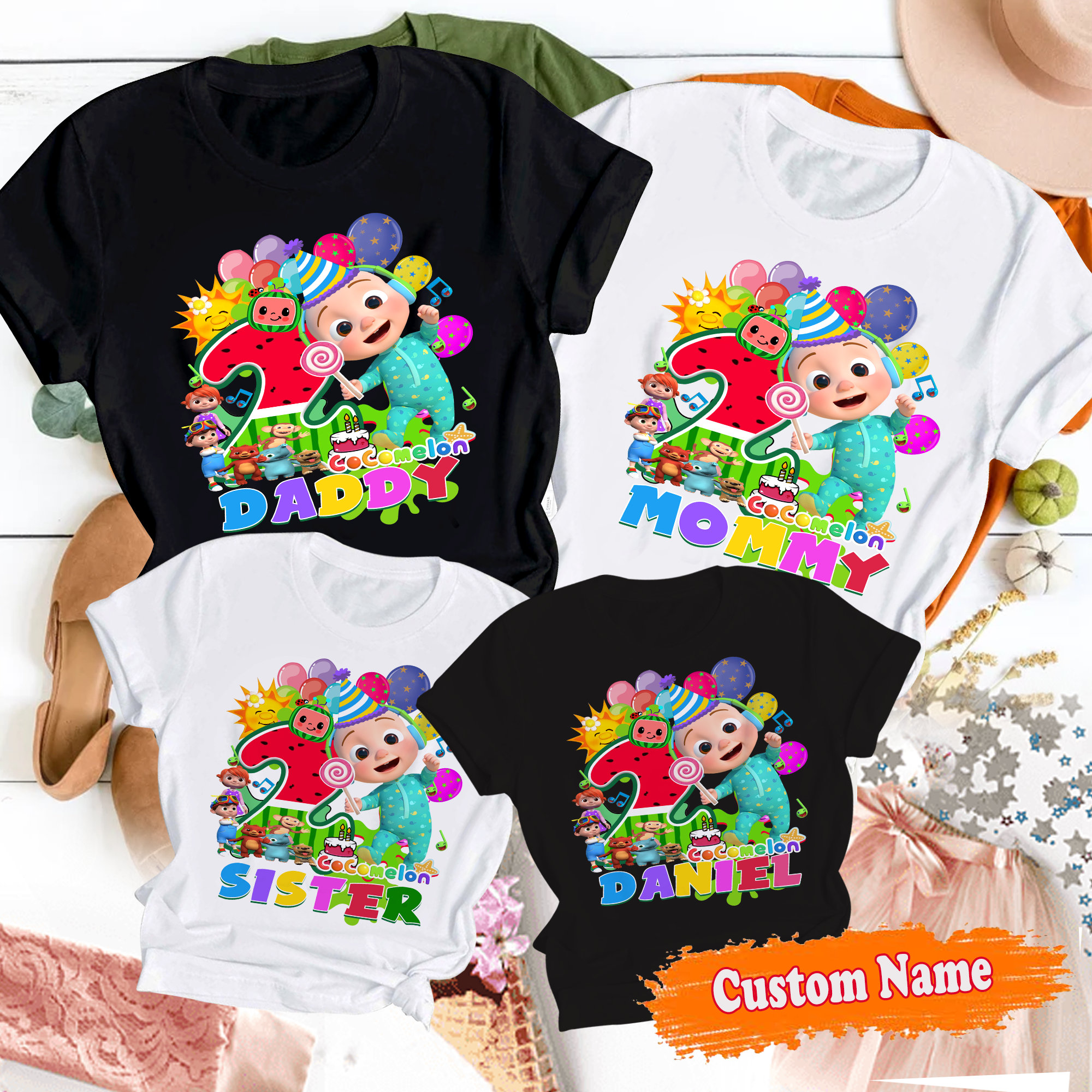 Cocomelon Birthday Kids Shirt, Cocomelon Family matching shirt, Cocomelon Party Family Shirt, Customized Cocomelon Birthday Shirts