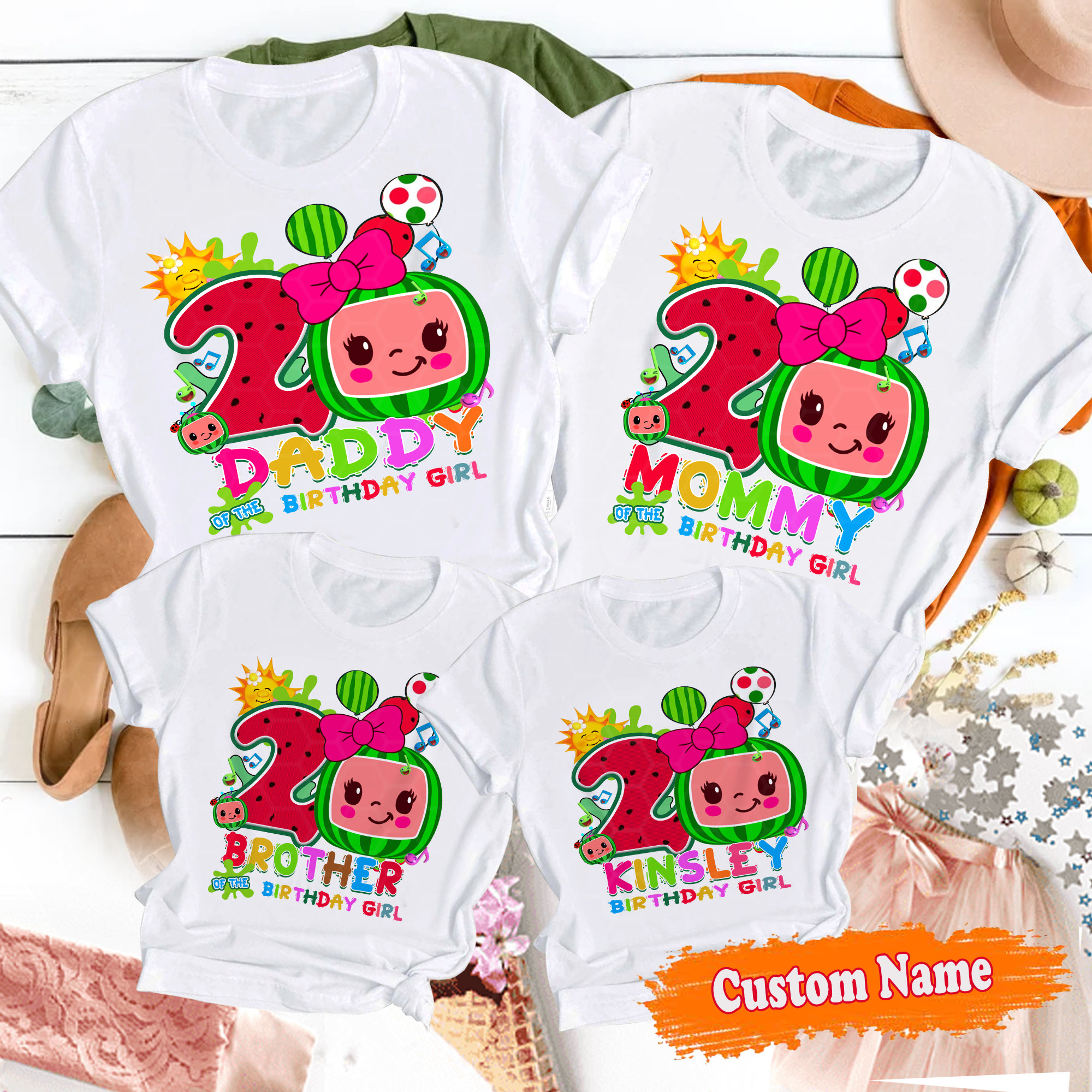 Cocomelon Girl Birthday Shirt Custom, Cocomelon Matching Family Shirt, Cocomelon Party Family Shirt, Customized Cocomelon Birthday Shirts