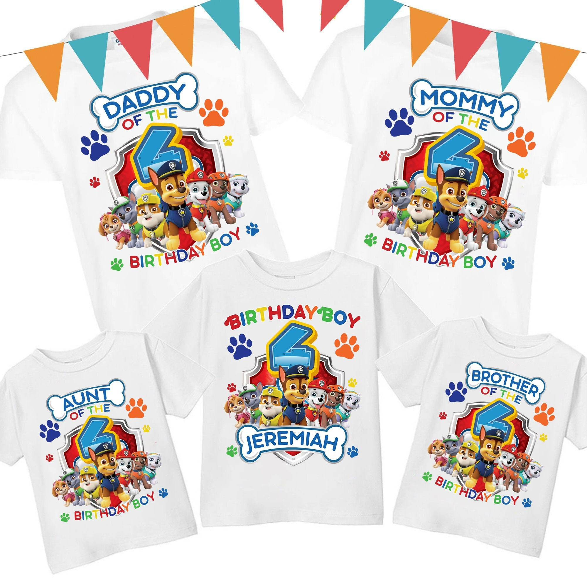 Paw Patrol Birthday Family Matching Shirt, custom Paw Patrol Birthday shirt, Any Color Shirts, Longsleeve, Hoodies, Custom Names