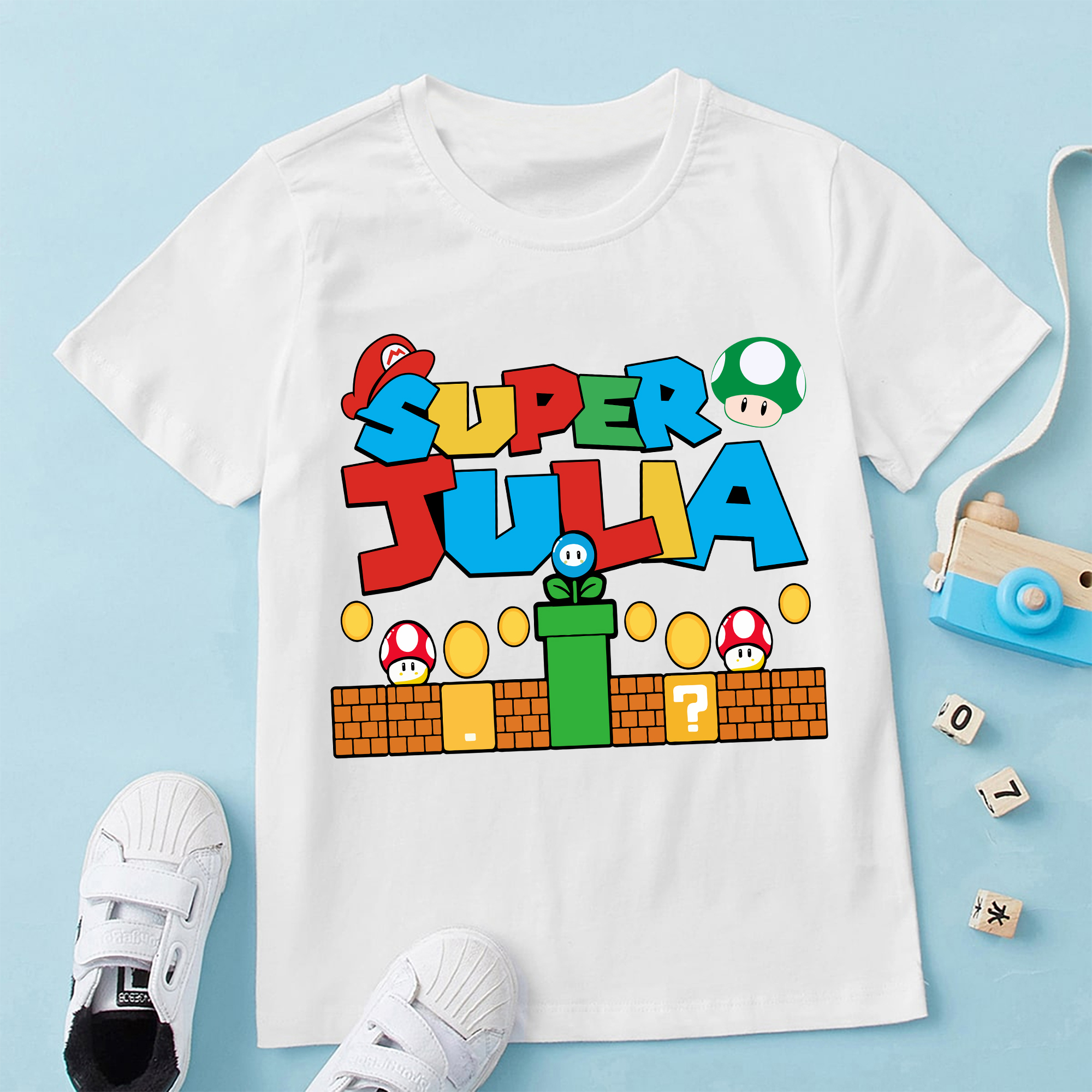 Personalized Super Mario Birthday Shirt Custom Super Mario Shirt Mario Personalized Shirt Super Mario Party Shirt Mario Kids Birthday Tee