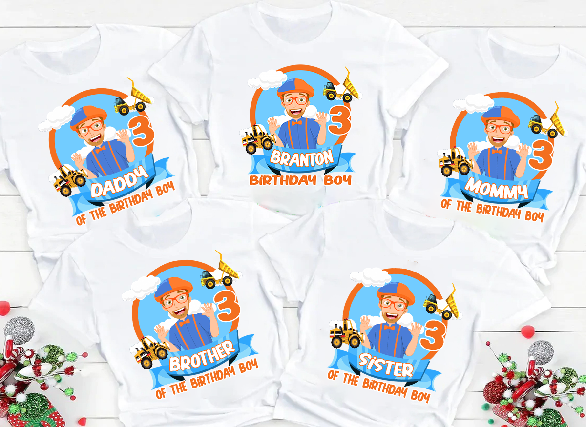 Personalized Blippi Theme Birthday Boy Shirts, Boy Birthday, Family Matching Shirts, Custom Birthday Shirts, Blippi Custom Birthday