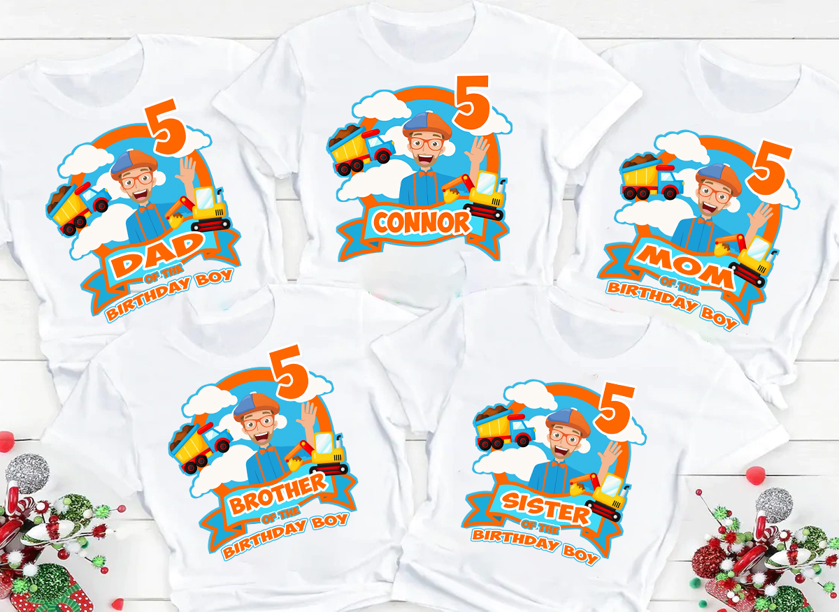 Personalized Blippi Theme Birthday Boy Shirts, Custom Boy Birthday, Family Matching Shirts, Custom Birthday Shirts, Blippi Custom Birthday