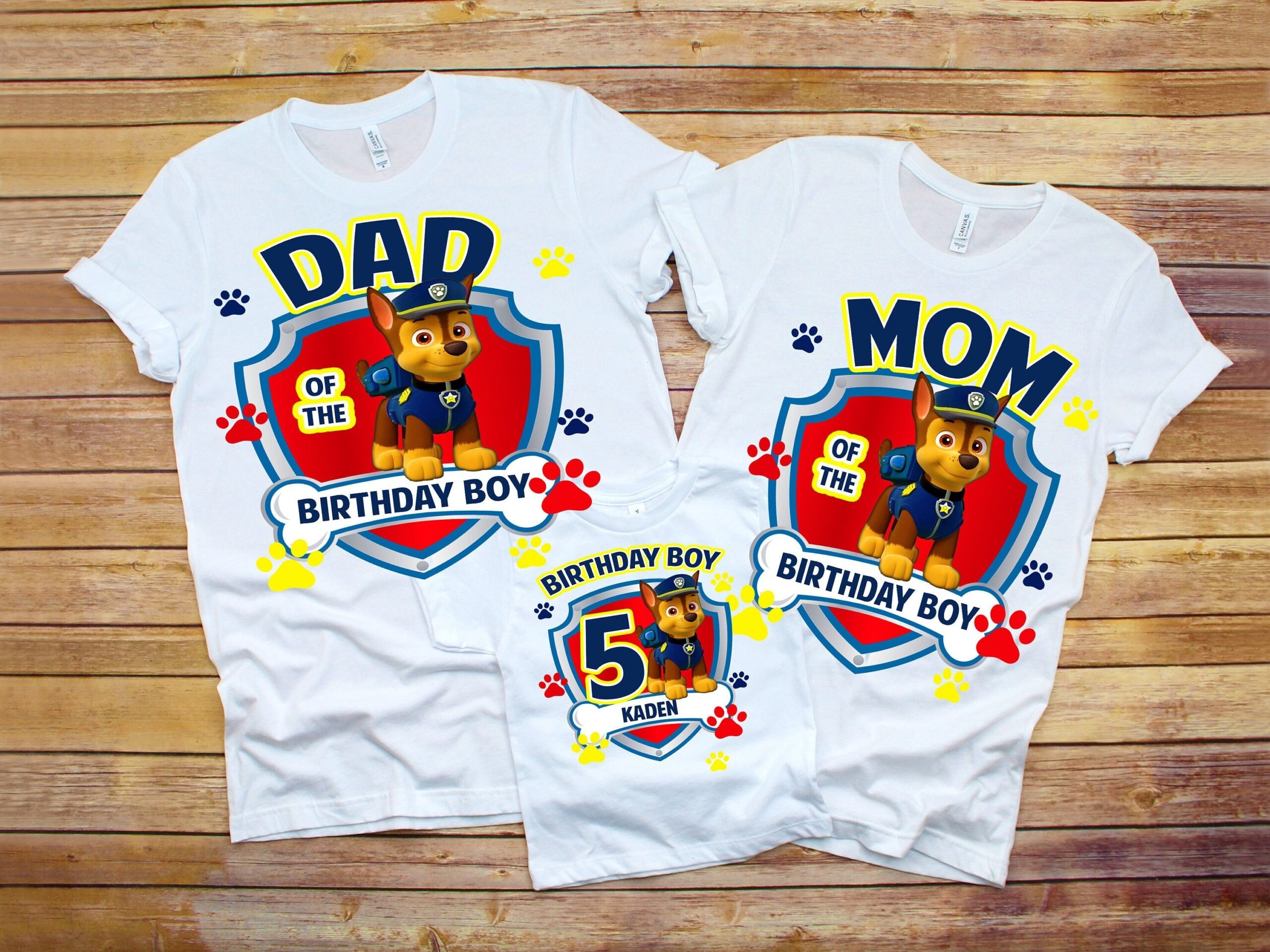 Personalized Paw Patrol Birthday Shirt, Personalized Birthday Family Shirts Set, Custom Birthday Paw Patrol Tshirt Set