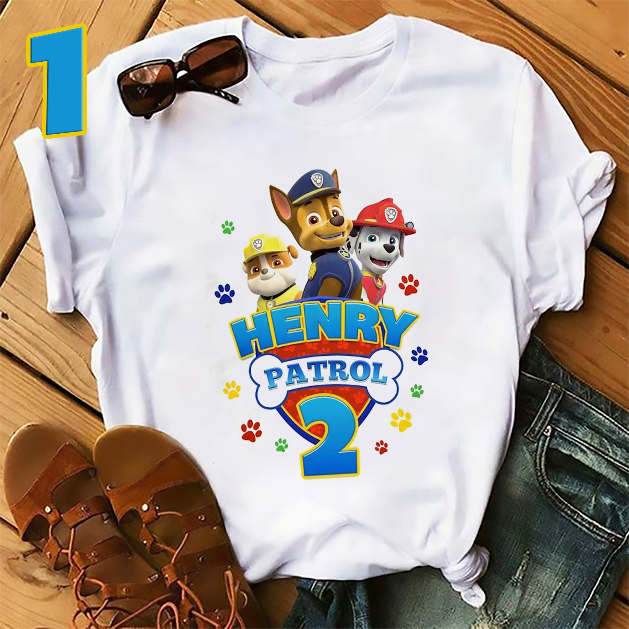 Personalized Paw Patrol Birthday Shirt Set, Personalized Birthday Set Family Shirts, Custom Birthday Paw Patrol Tshirt Set