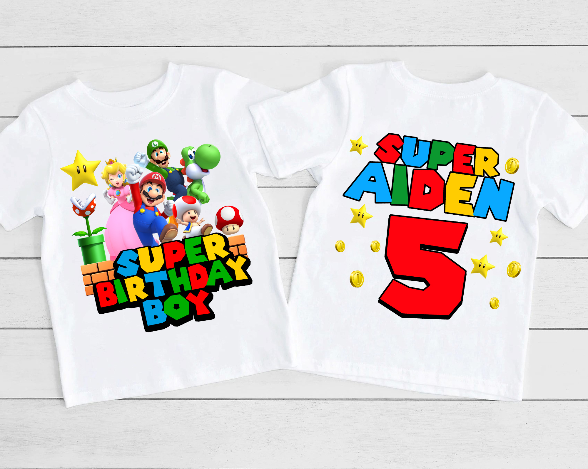 Personalized Super Mario Birthday Shirt, Custom Super Mario Shirt, Family Matching shirts, Mario Shirt