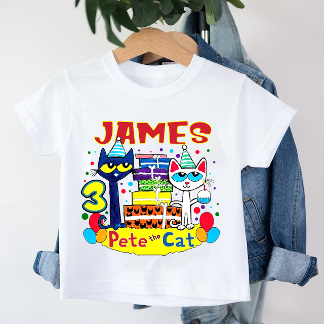 Personalized Pete The Cat Is Groovy Birthday Shirt, Custom Matching Family Birthday Shirt, Personalized Birthday Gifts, Peter the cat Shirt