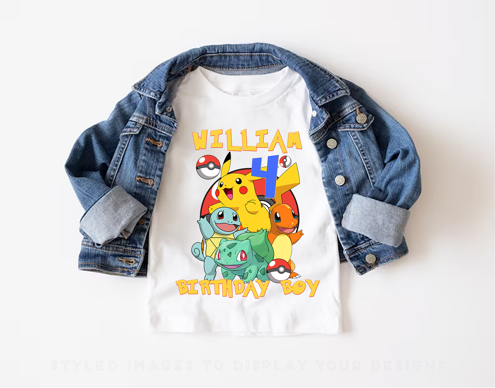 Personalized Pokemon Birthday Shirt, Funny Pikachu Game Cartoon Kids Toddler T-shirt, Custom Birthday Gift For Son Daughter Shirt
