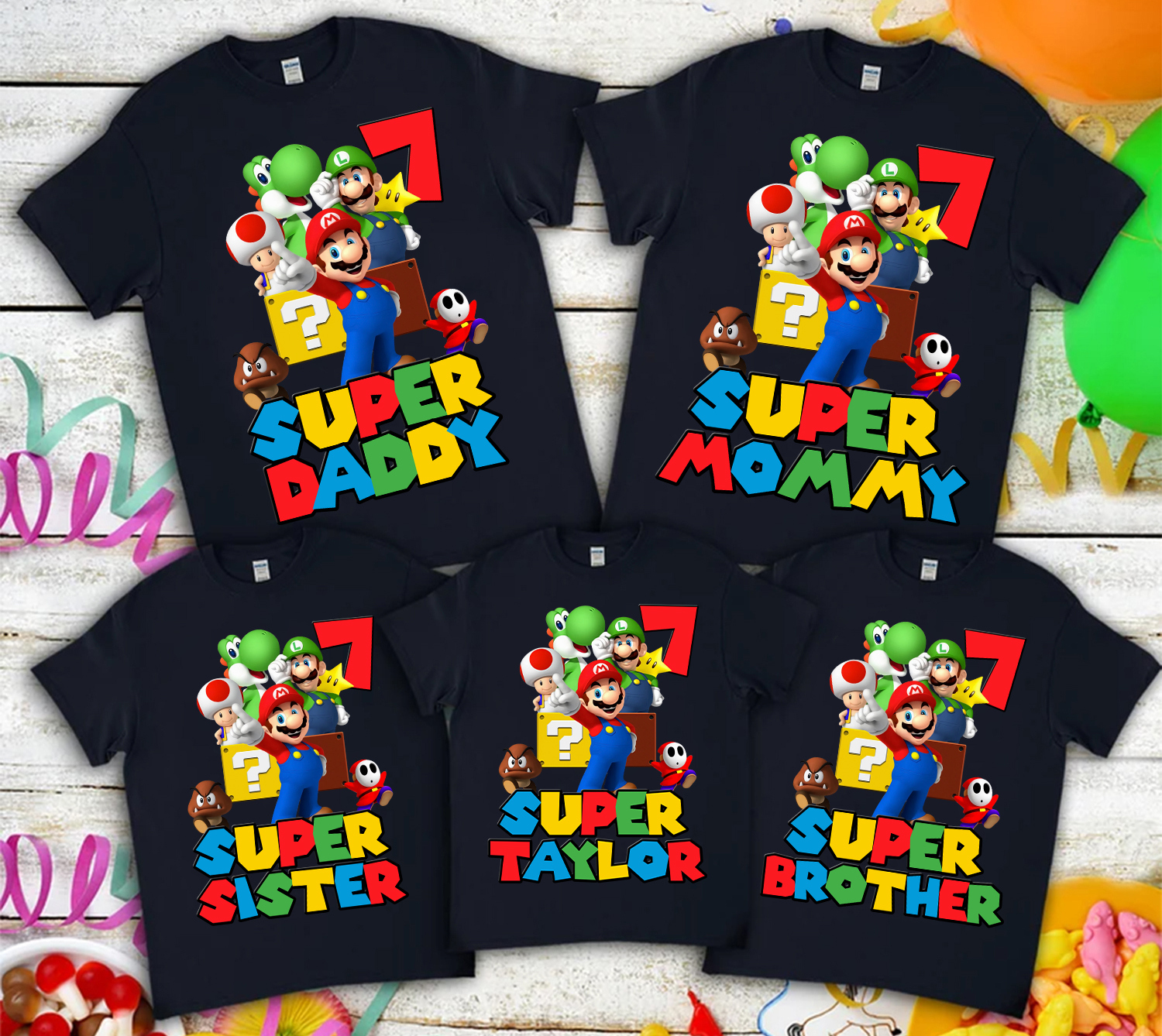 Custom Super Mario Birthday Shirt Custom Super Mario Shirt Mario Personalized Shirt Super Mario Party Shirt Mario Kids Birthday Shirt
