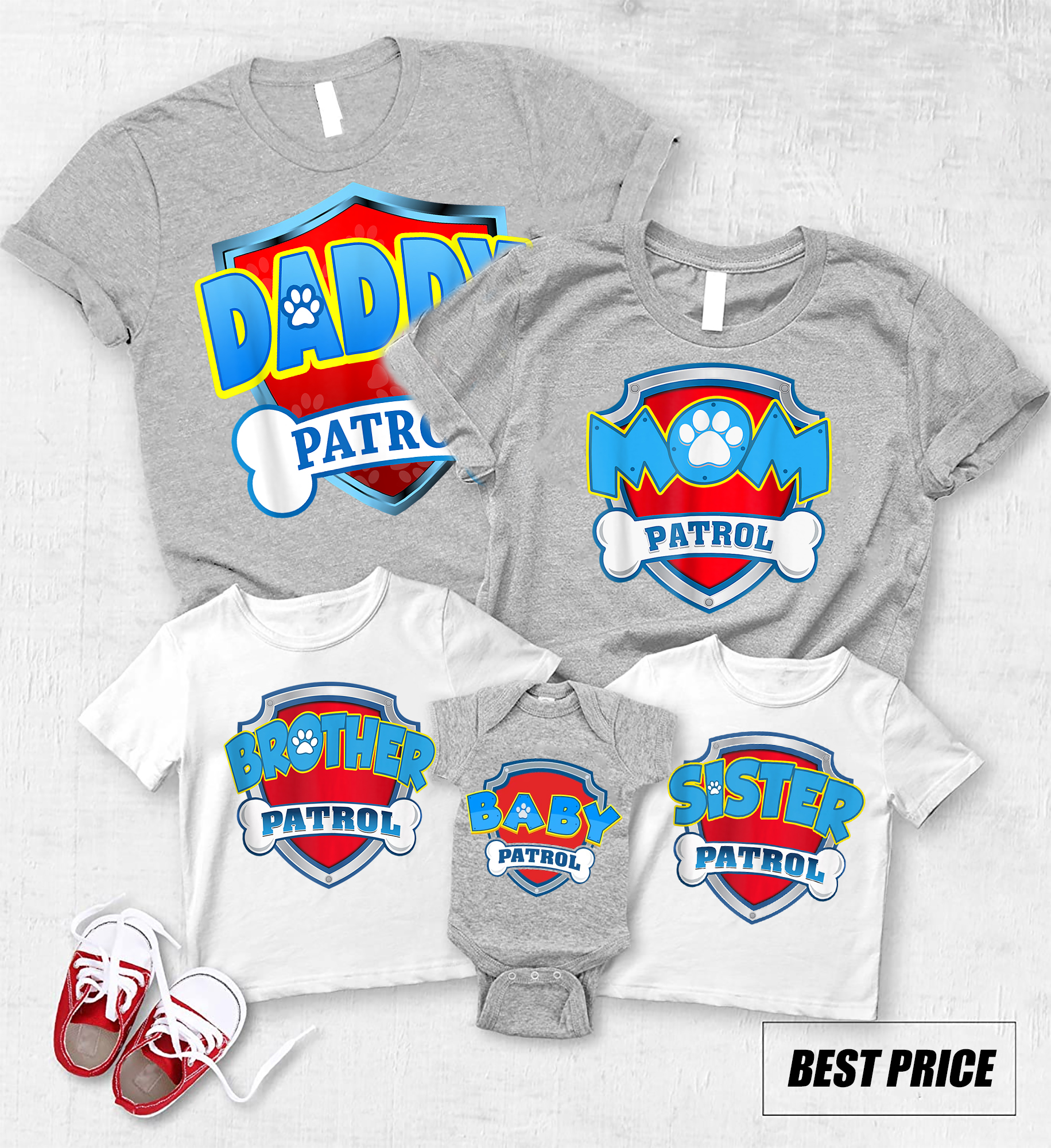 Custom Paw Patrol Birthday Shirt, Baby Patrol Tee, Family Matching Shirt, Patrol Family, Mom Patrol Shirt, Dad Patrol Shirt