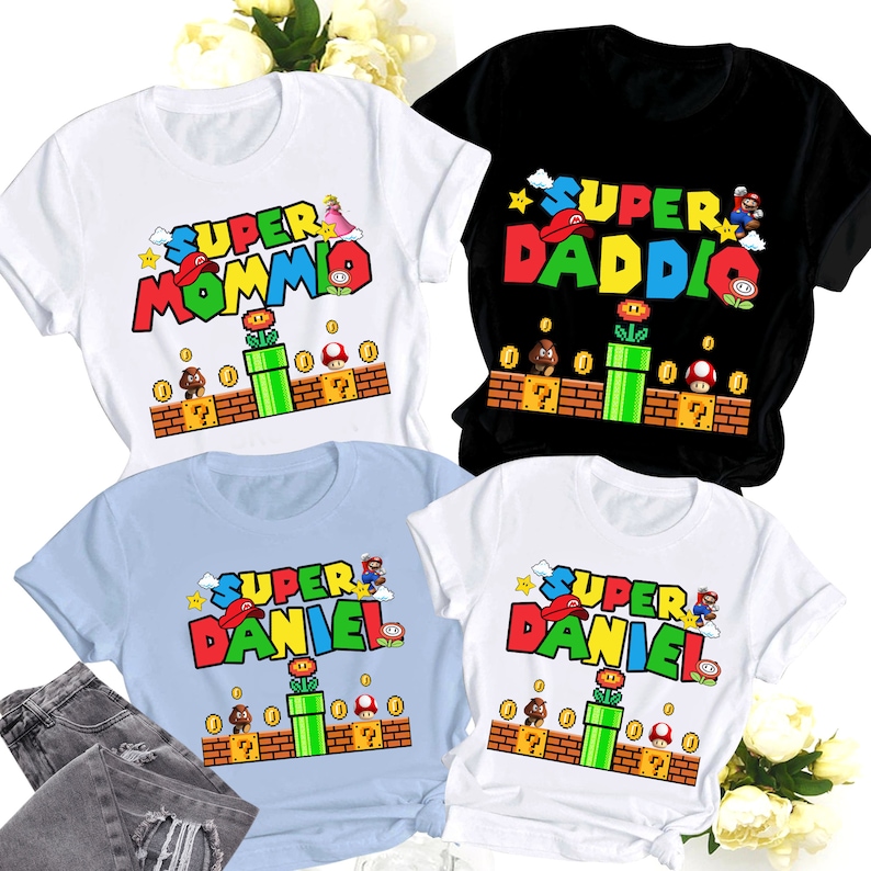 Personalized Super Mario Family Birthday Shirt, Disney Super Mario ...