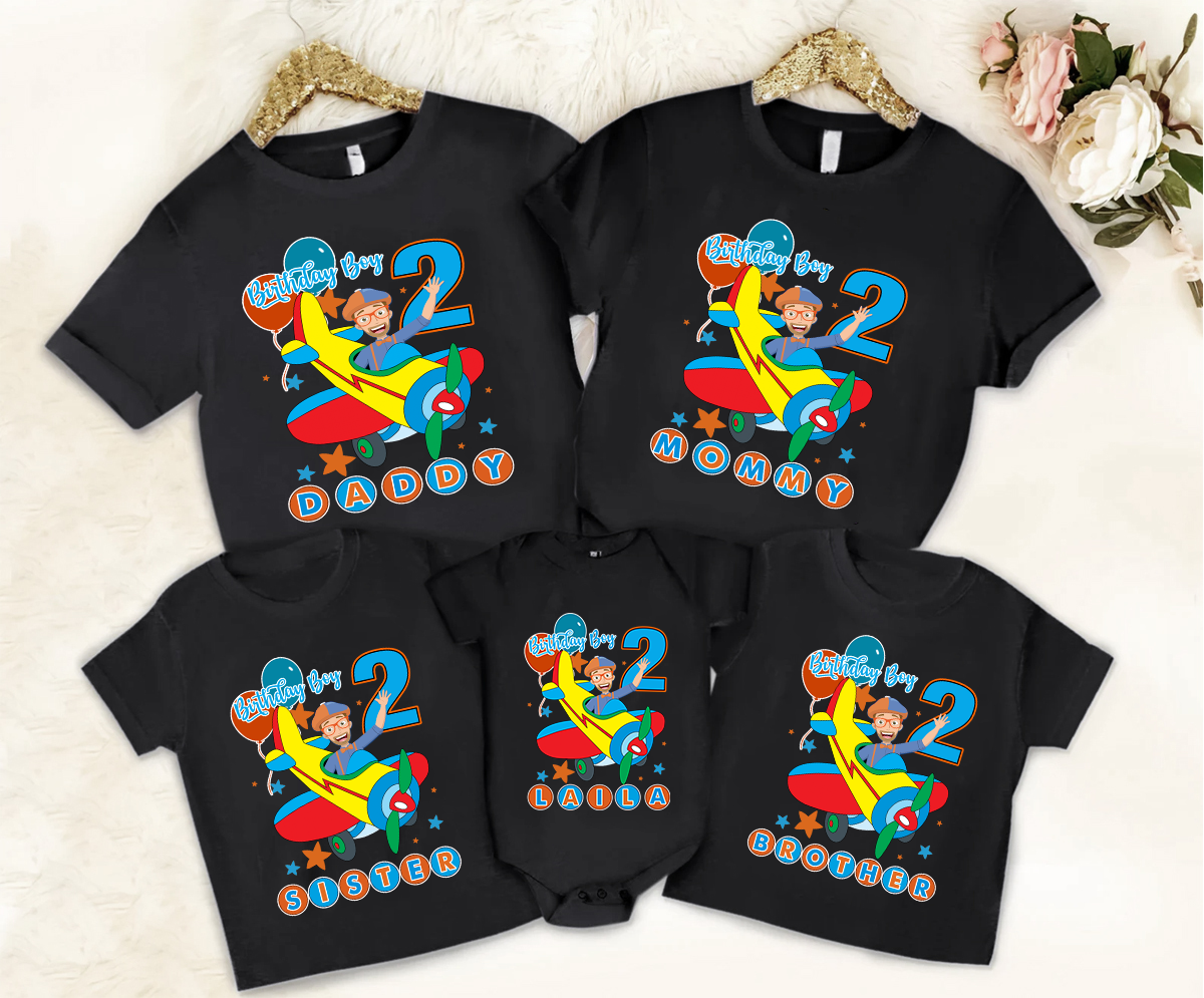 Personalized Blippi Theme Birthday Boy Shirts, Boy Birthday, Family Matching Shirts, Birthday 2023, Custom Birthday Tee, Blip Custom Birthday Tee