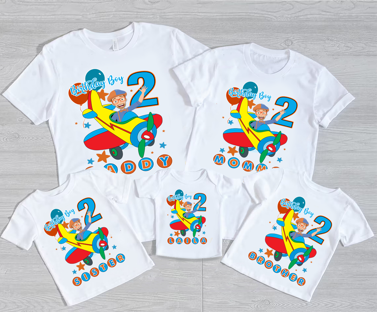 Personalized Blippi Theme Birthday Boy Shirts, Boy Birthday, Family Matching Shirts, Birthday 2023, Custom Birthday Tee, Custom Blip Birthday