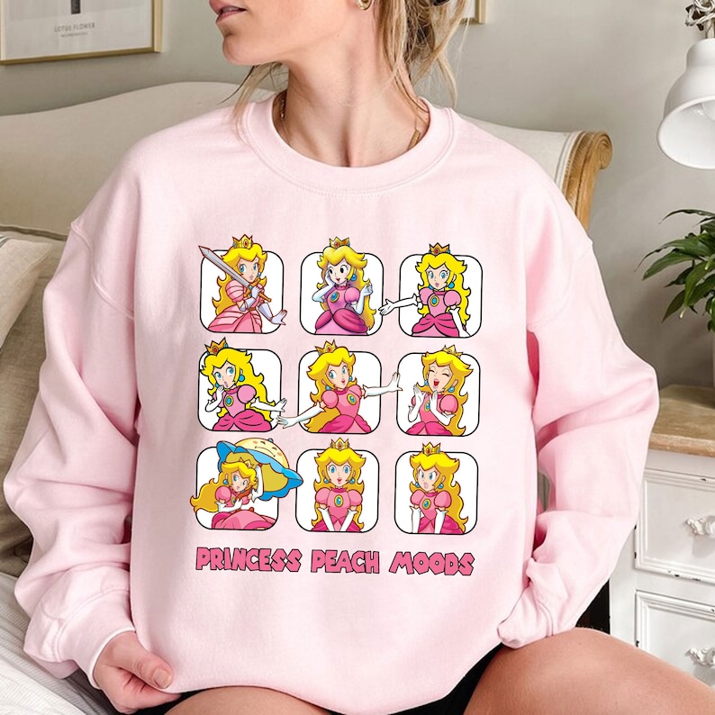 Cute Nintendo Princess, Peach Mood Shirt, Nintendo Super Mario Princess Peach Shirt, Disneyland Sweater Gamer Shirt, Gift Mario Kid Shirt