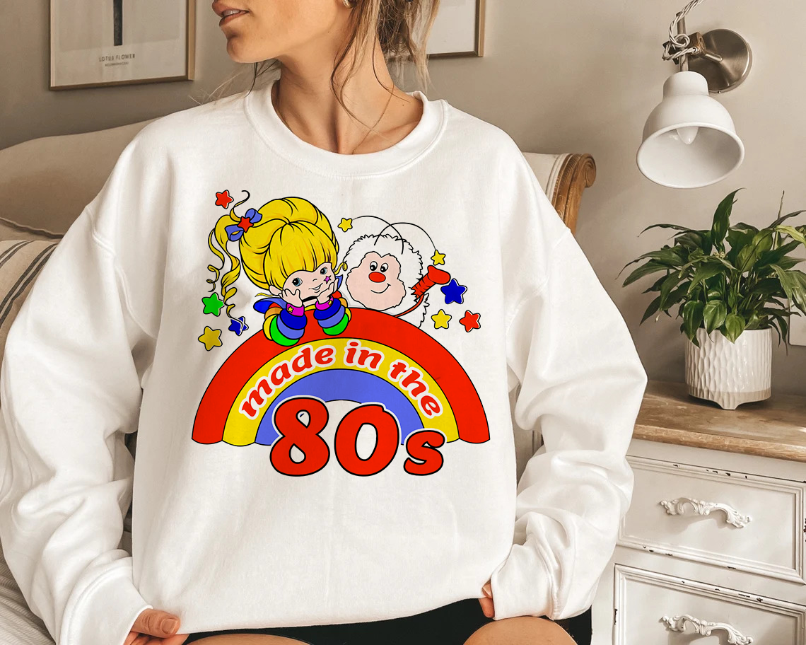 Custom Cartoon Friends Nostalgia Sweatshirt, 80s Cartoon Friends Shirt, Friends 08ss Cartoon Characters Rainbow Care Bears And Strawberry Shirt